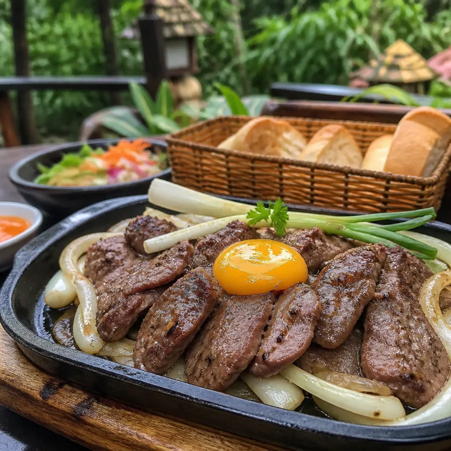 Bò nướng tuyết sốt trứng